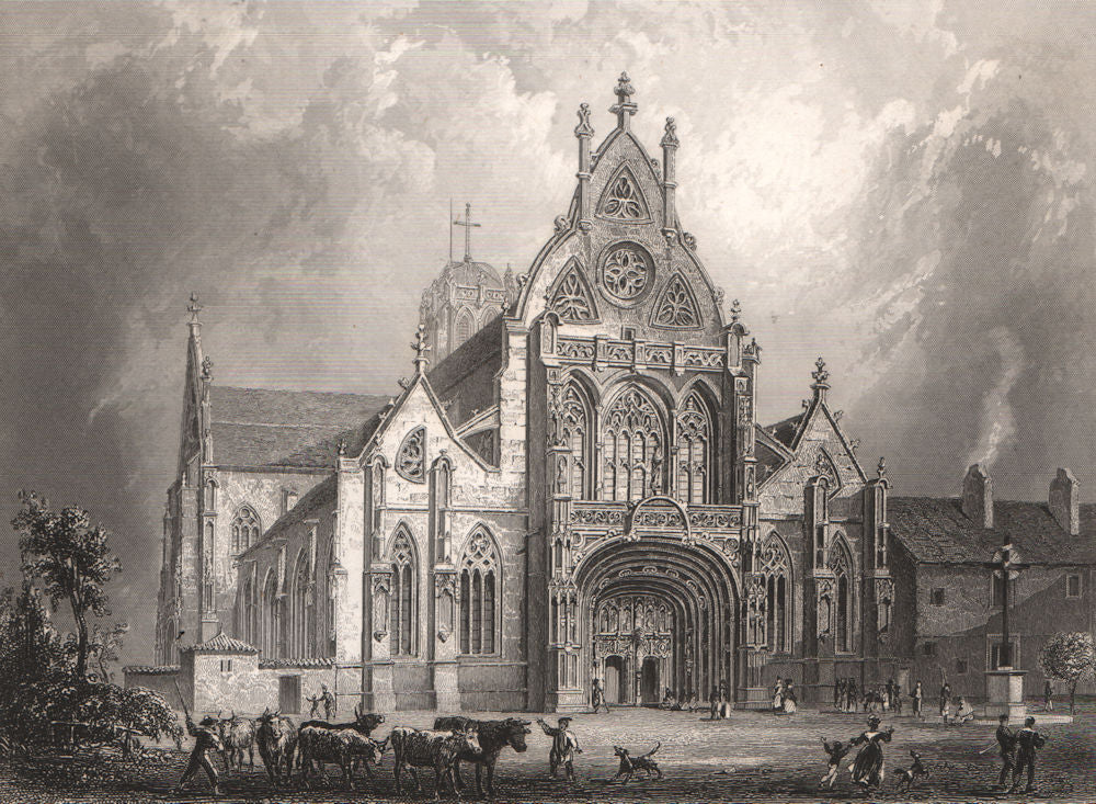 BRESSE. Église de Brou. Ain 1844 old antique vintage print picture